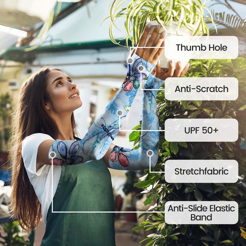 YPHCDO Store Gardening Sleeves Farm Sun Protection Arm Cooling Sleeves Thorn Proof Garden for Women Men with Thumb Hole - Image 3